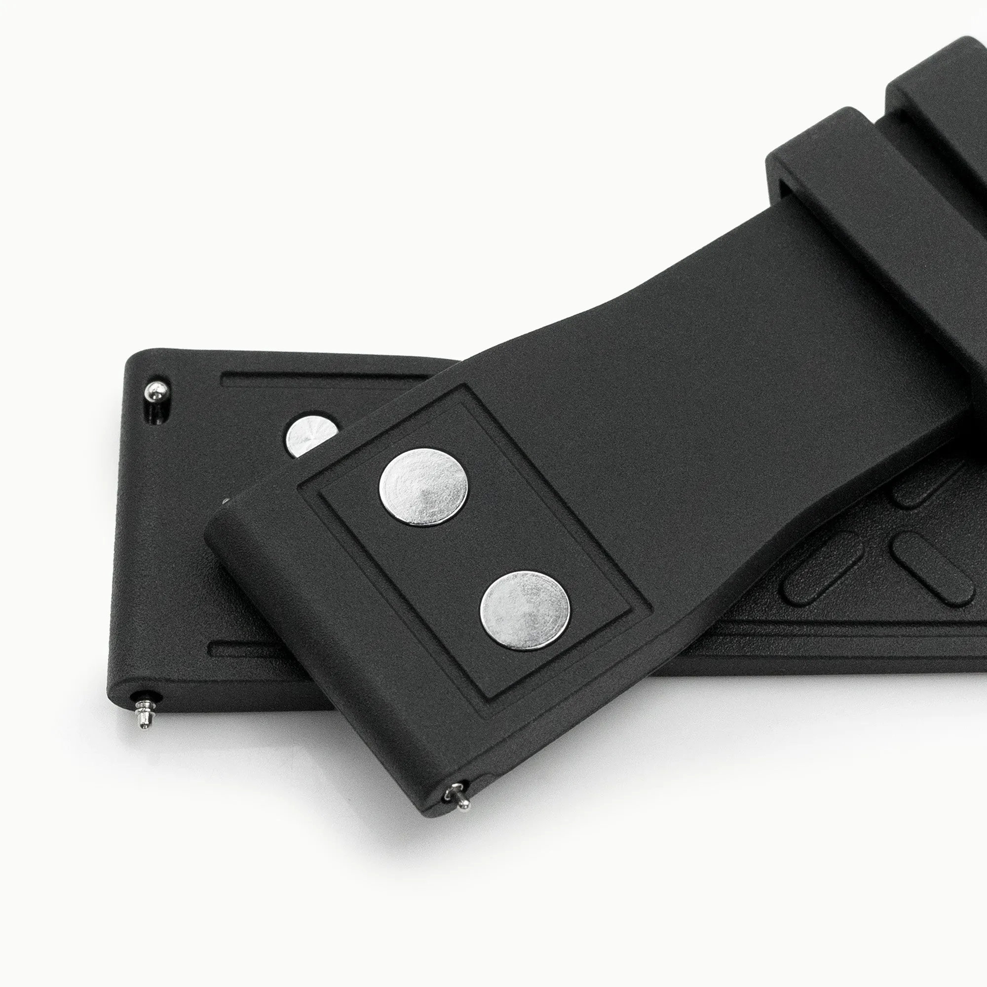 Quick Release Black Rivet Pilot FKM rubber watch strap