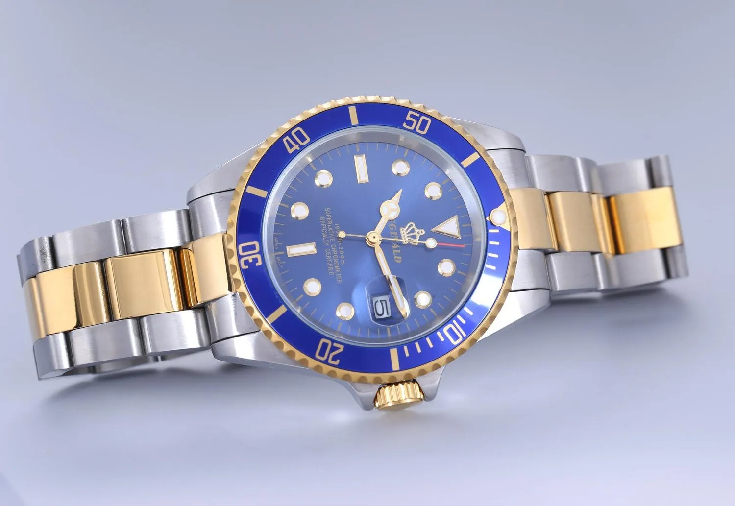 Reginald Men Watch Rotatable Bezel Waterproof Sapphire Stainless Steel Date Quartz Black Watches