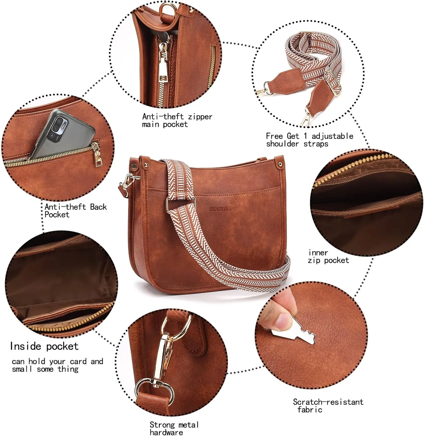 Retro women's single shoulder handbag Purse,for Women Vegan Leather Shoulder Handbag Soft Work Shopper Crossbody Satchel