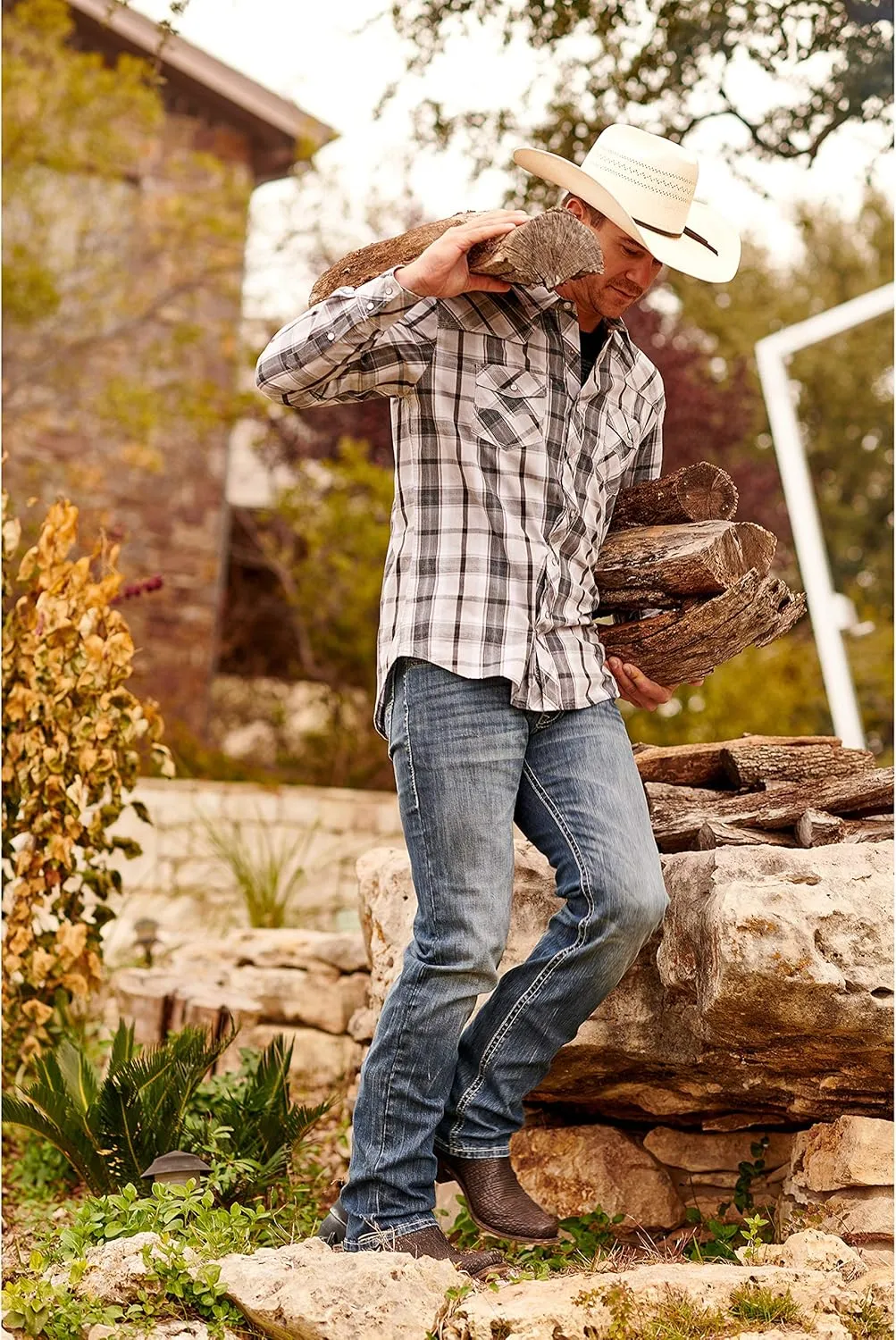 Rock & Roll Denim Relaxed Fit Straight Bootcut Jeans #M0S1437