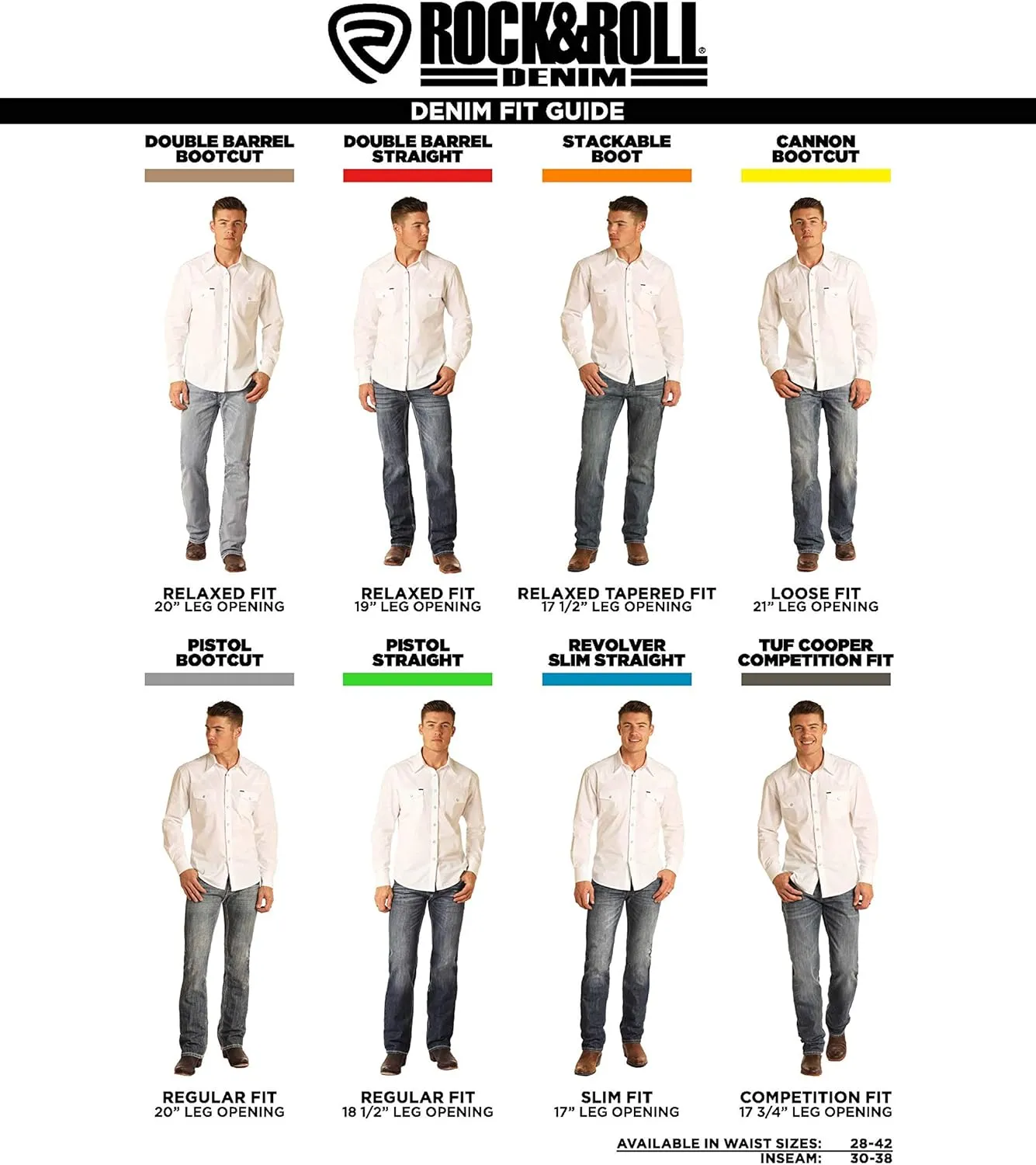 Rock & Roll Denim Relaxed Fit Straight Bootcut Jeans #M0S1437