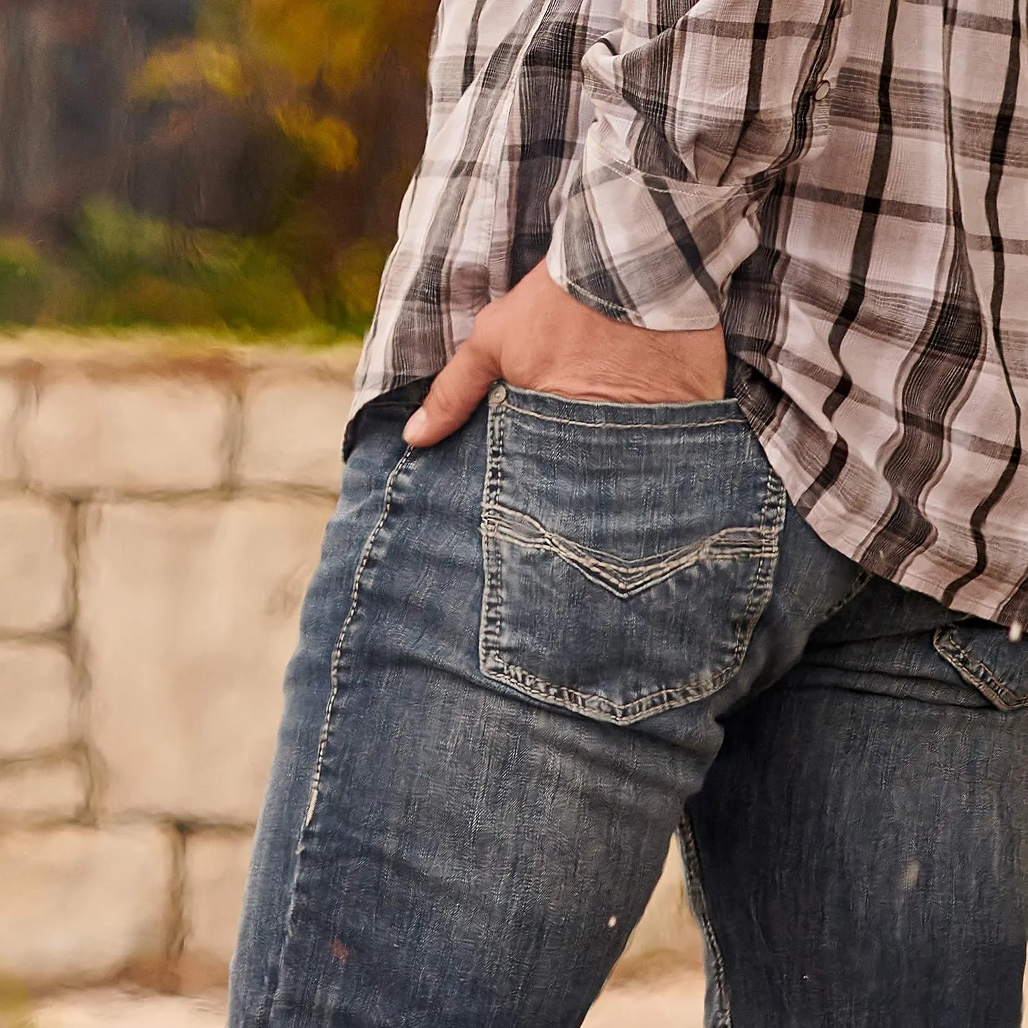 Rock & Roll Denim Relaxed Fit Straight Bootcut Jeans #M0S1437