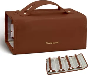 Roll up Makeup Bag, Travel Toiletry Bag, Multi-compartment Transparent Cosmetic Bag, Portable Waterproof Detachable Hanging Toiletry Bag.