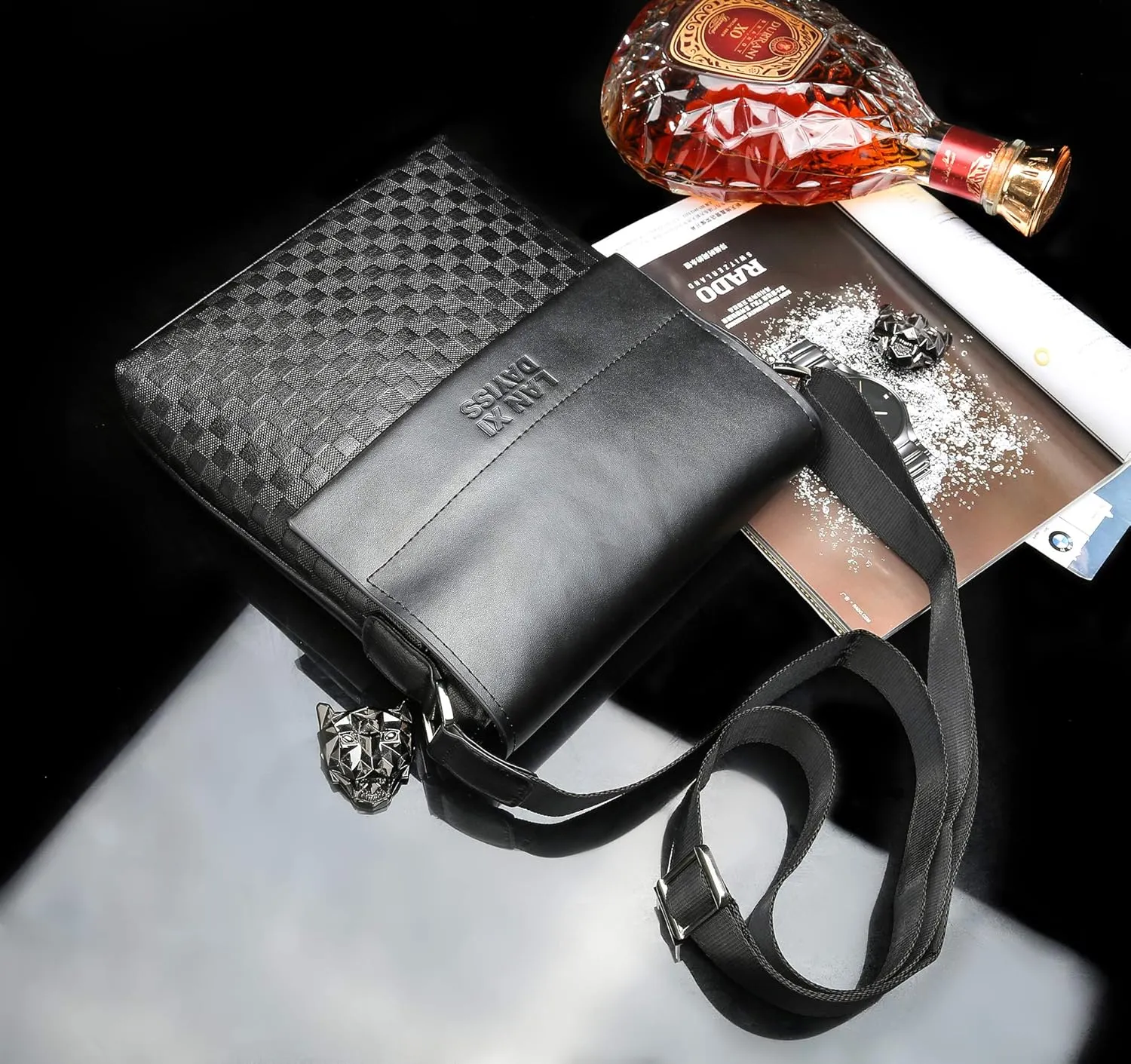 Sac bandoulire sacoche homme PU simili cuir