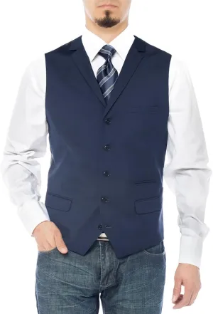 Salvatore Exte Men's Notch Lapel Casual Vest Modern Fit Dress Suit Waistcoat