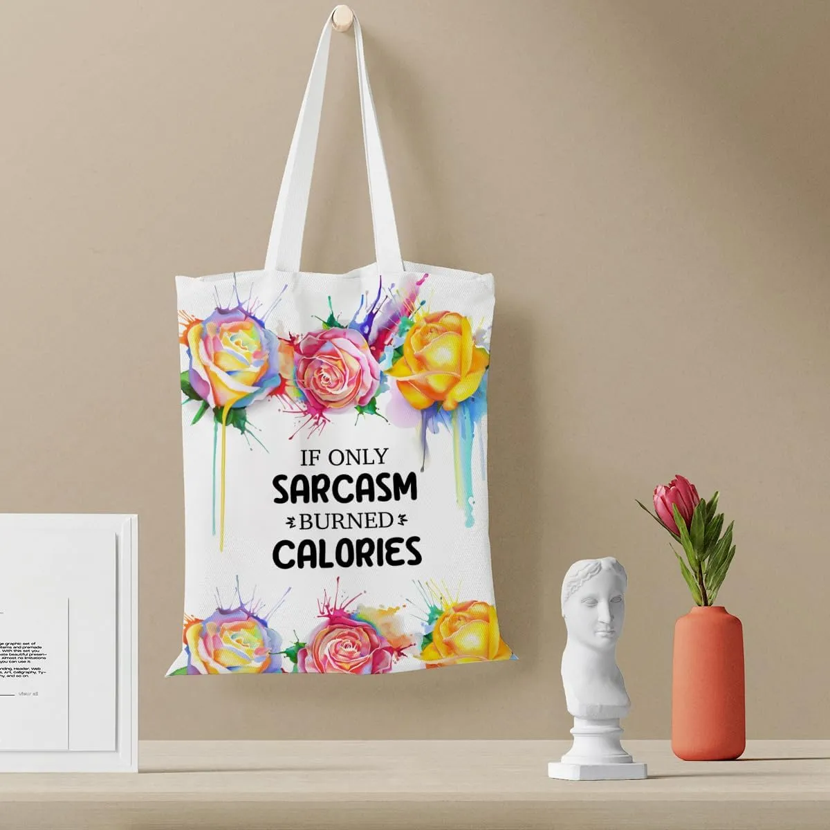 Sarcastic Funny Gifts Tote Bag for Women, Reusable Grocery Bags for Girls Mom Appreciation Christmas Birthday