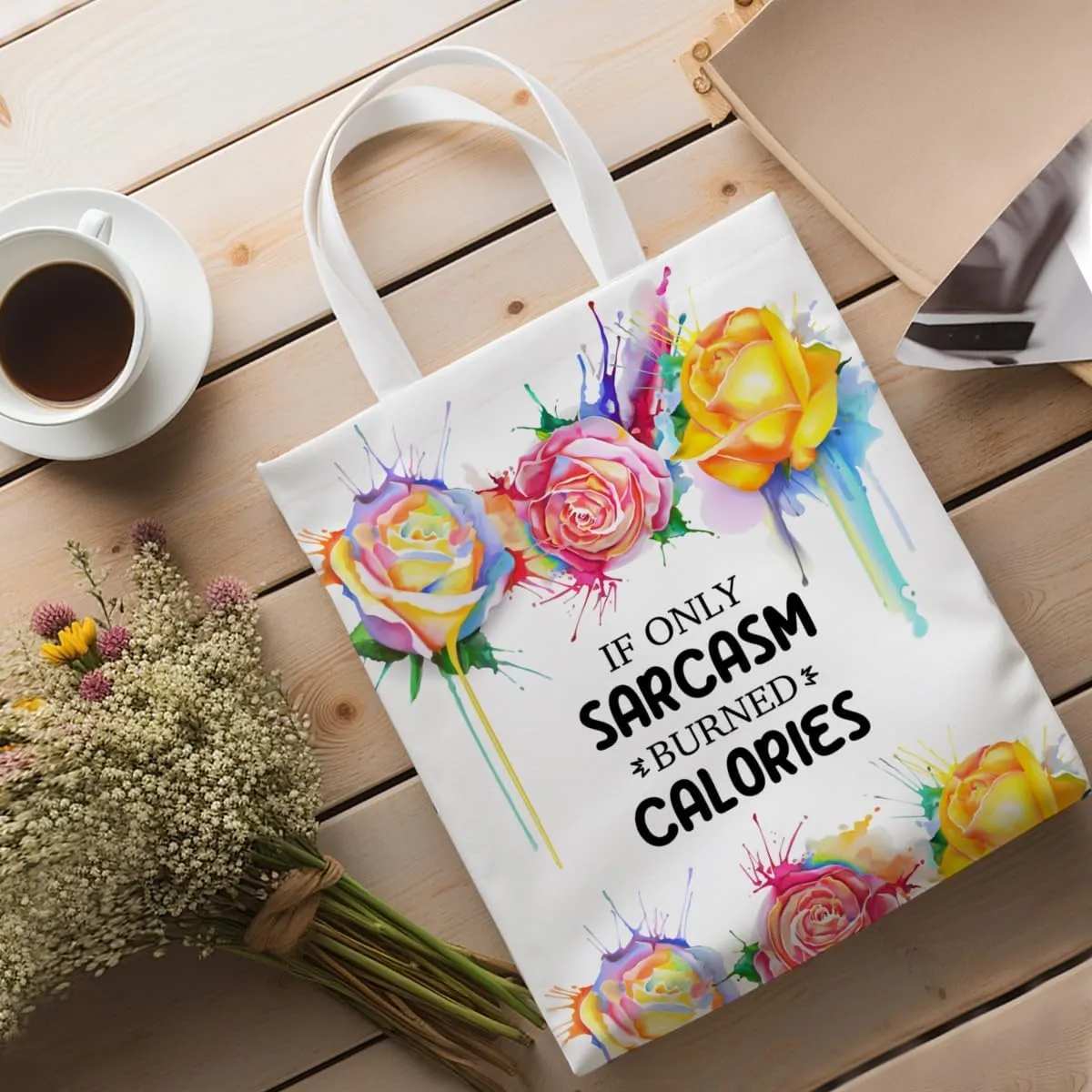 Sarcastic Funny Gifts Tote Bag for Women, Reusable Grocery Bags for Girls Mom Appreciation Christmas Birthday