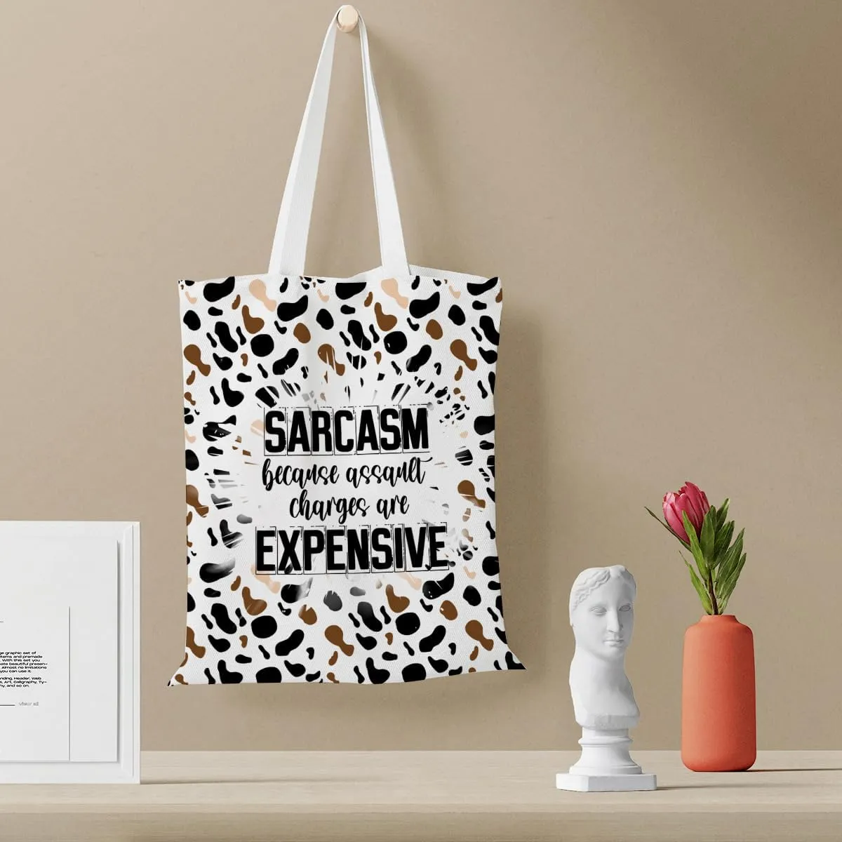 Sarcastic Funny Gifts Tote Bag for Women, Reusable Grocery Bags for Girls Mom Appreciation Christmas Birthday