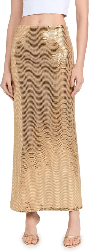 Saturday Skirt ~ Gold Shiny Stretch