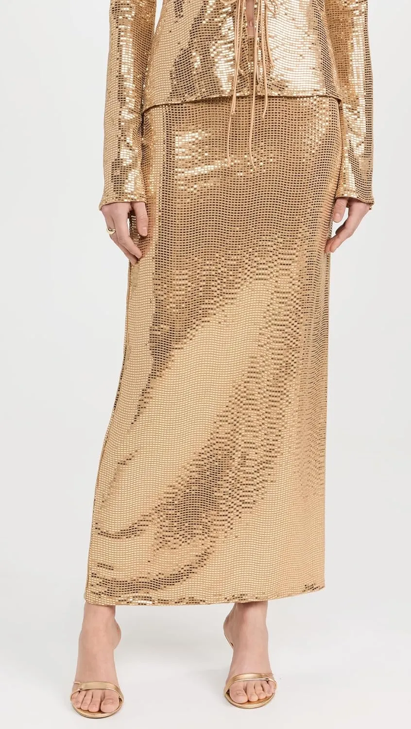 Saturday Skirt ~ Gold Shiny Stretch