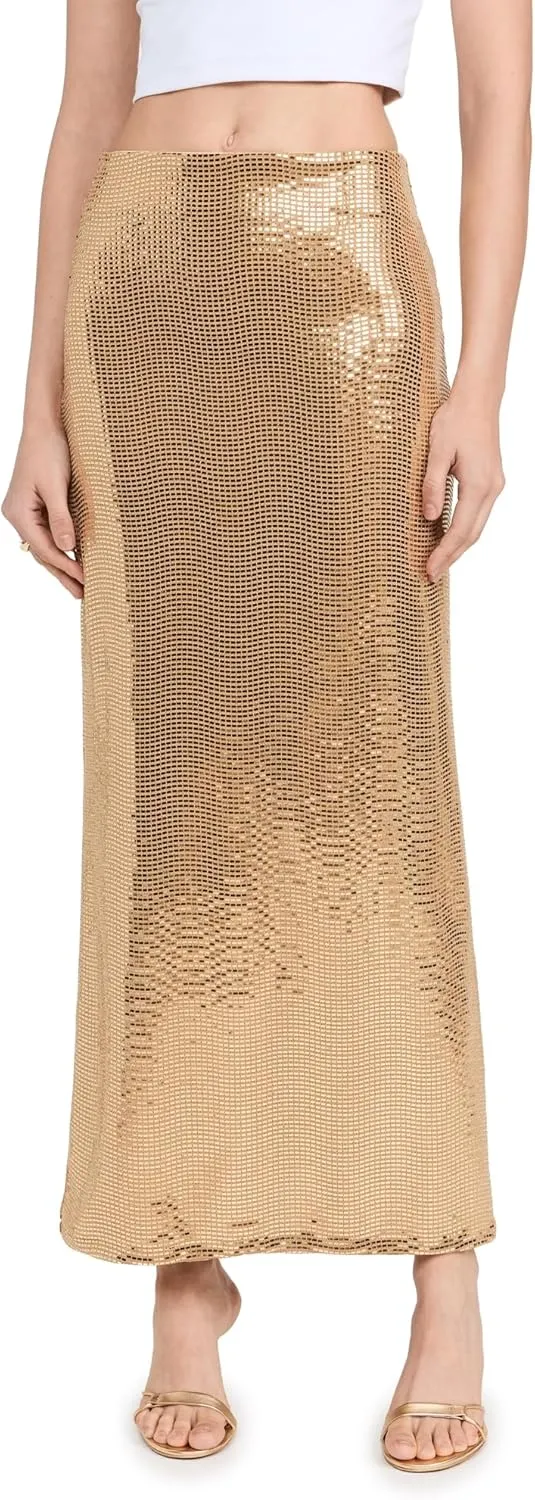 Saturday Skirt ~ Gold Shiny Stretch