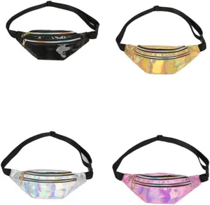 Shiny Crossbody Bag -theft Feature Fashion Waist Pouch Multifunctional Storage for Id Wallet