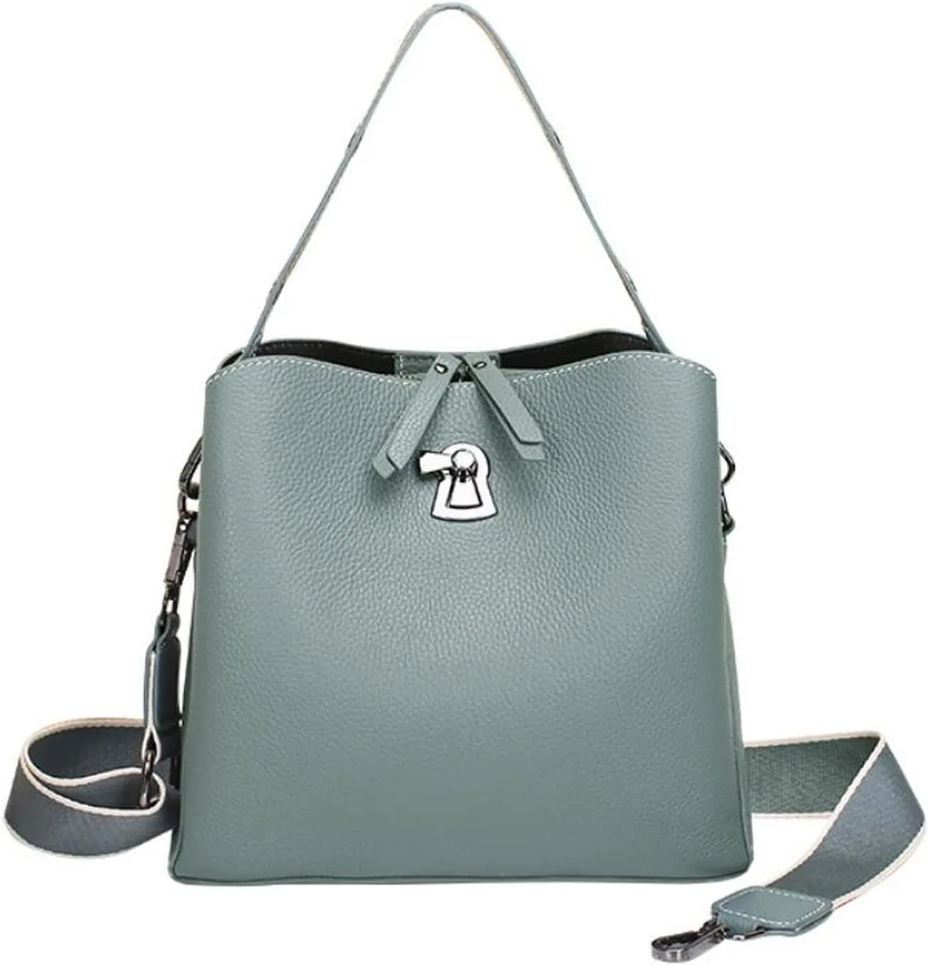 Shoulder bag Fashion All-match Soft Leather Bucket Bag, Top Layer Cowhide Crossbody Shoulder Bag, Genuine Leather Shoulder Bag