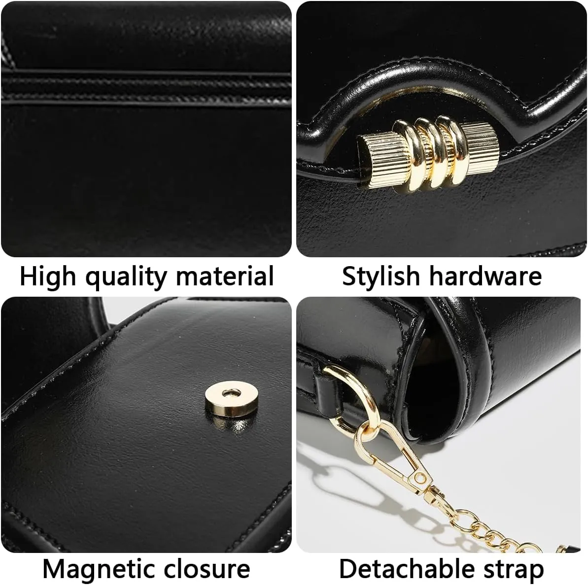 Shoulder Bag for Women Small Flap Hobo Purse Vintage PU Leather Crossbody Handbag with Detachable Strap
