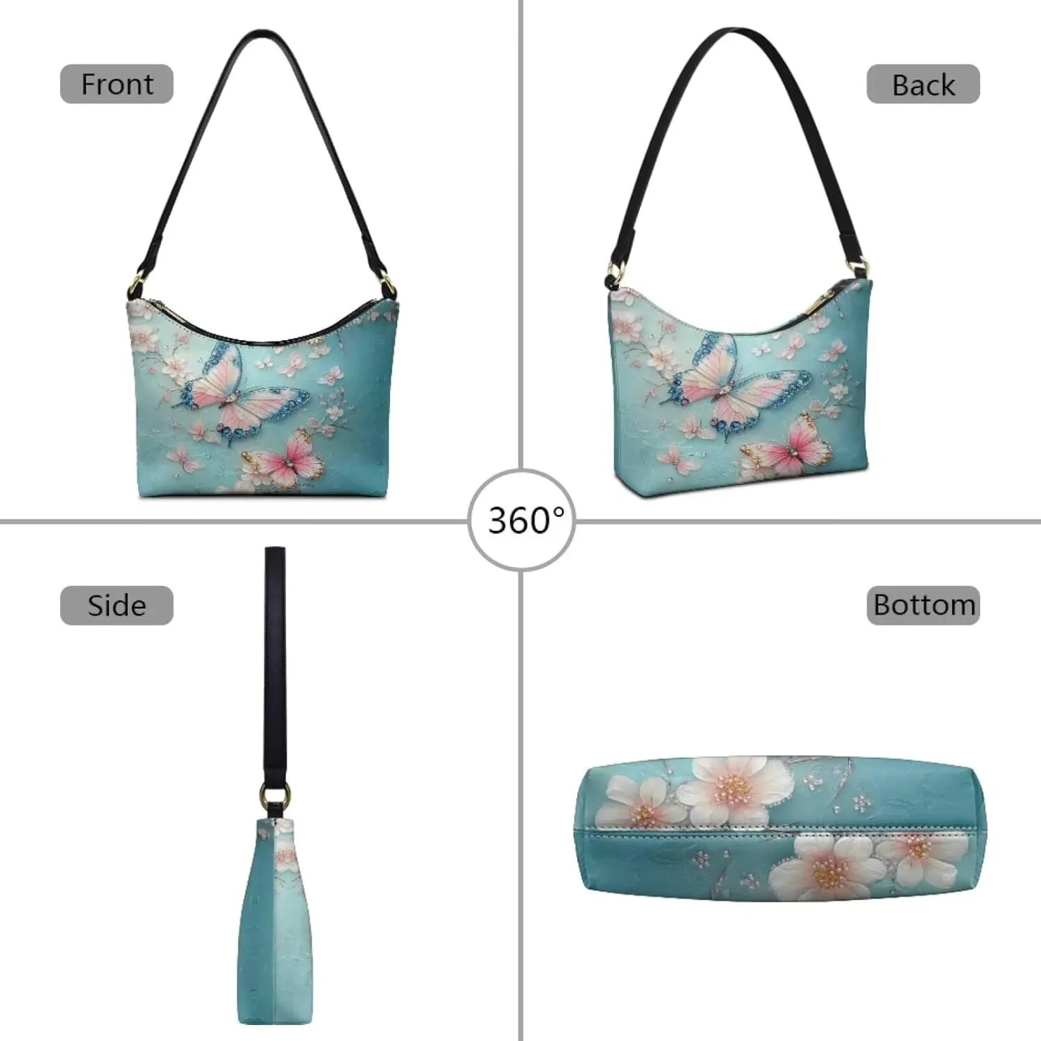 Small Crescent Shoulder Bags Purses for Women Soft Underarm Purse Hobo Tote Handbag