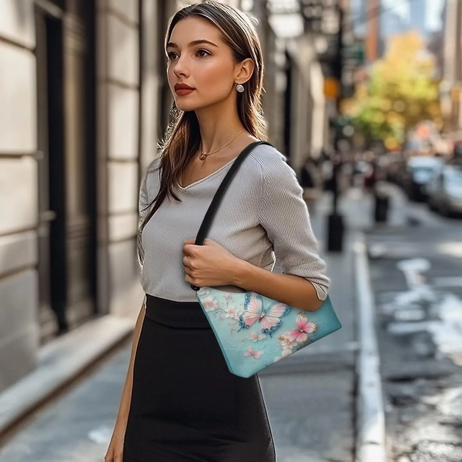 Small Crescent Shoulder Bags Purses for Women Soft Underarm Purse Hobo Tote Handbag