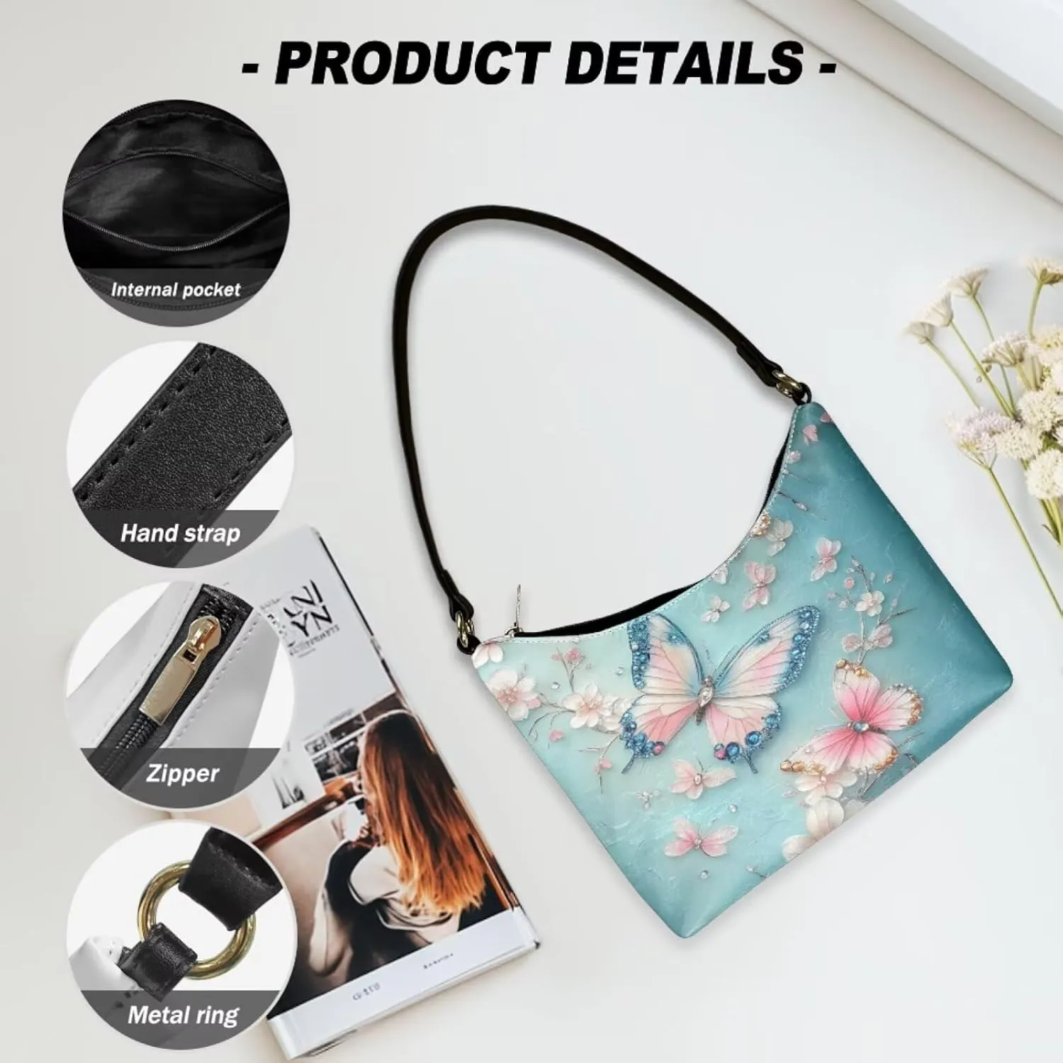 Small Crescent Shoulder Bags Purses for Women Soft Underarm Purse Hobo Tote Handbag