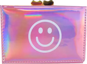 Smile Coin Purse Happy Face Kids Wallet with Charm Mini Coin Pouches and Strap - Preppy Aesthetic Y2K Wallet for Women