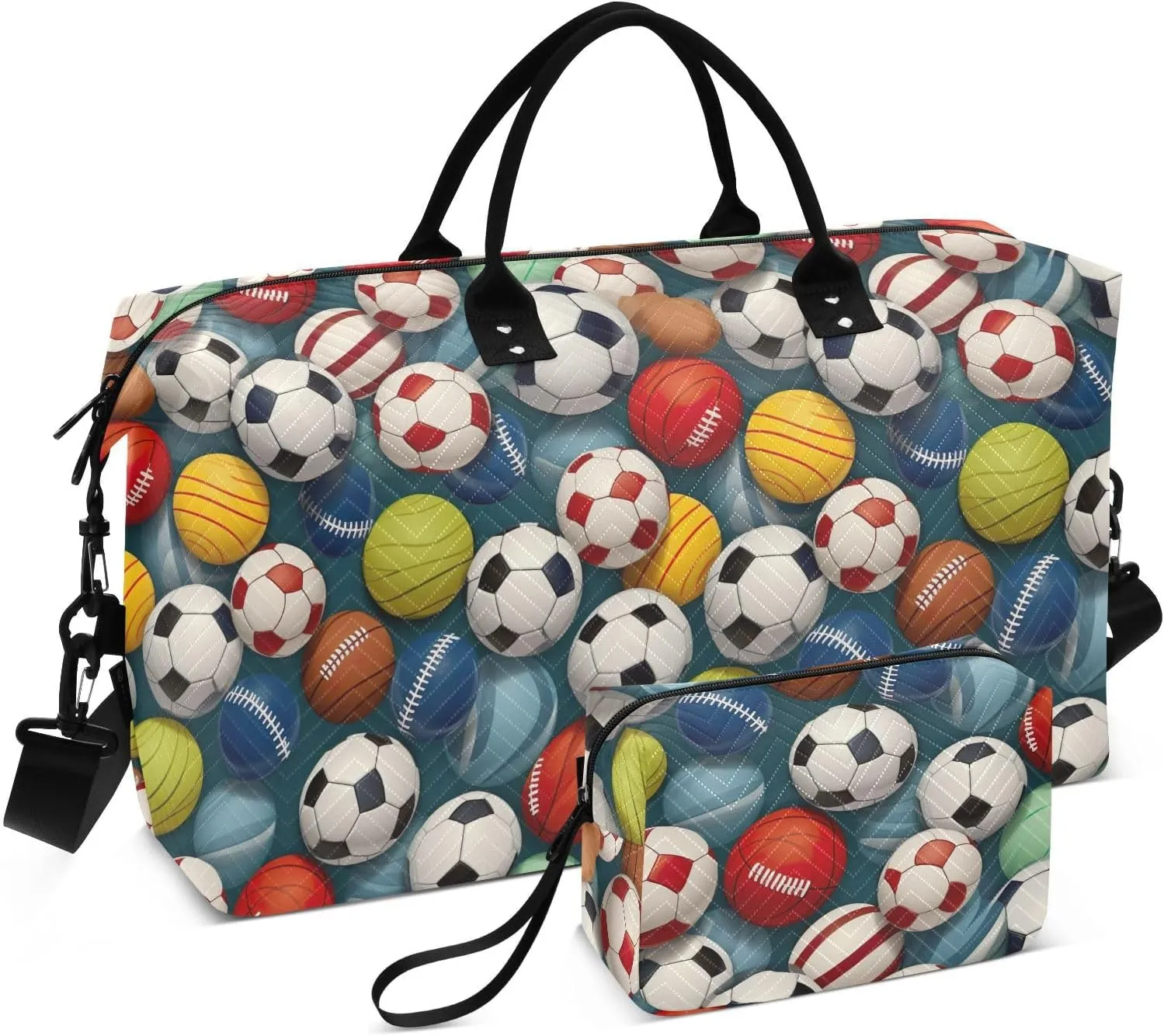 Soccer Basketball Volleyball Travel Duffle Bag Duffel Bags Large Weekender Bag Carry On Duffel Bag Gym Bag with Toiletry Bag Garment Duffle Bags for Adults Women Airplanes Men Sports Ttrip Yoga