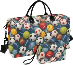 Soccer Basketball Volleyball Travel Duffle Bag Duffel Bags Large Weekender Bag Carry On Duffel Bag Gym Bag with Toiletry Bag Garment Duffle Bags for Adults Women Airplanes Men Sports Ttrip Yoga
