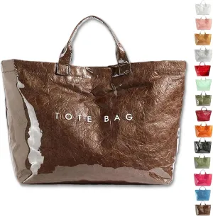 Stellaya Womens Letters Print Tote Bag, New Women's PVC Kraft Paper Tote Bag