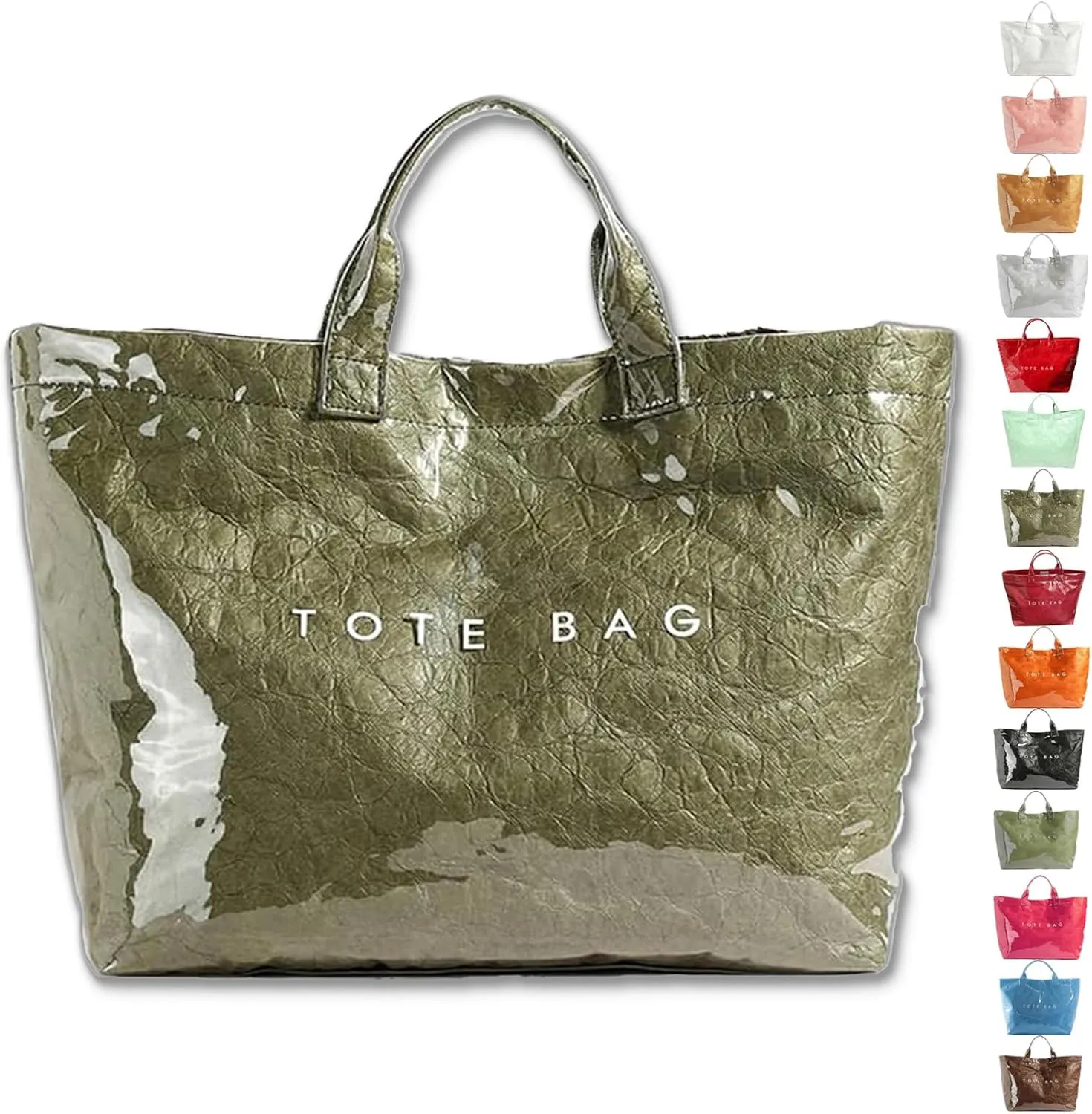 Stellaya Womens Letters Print Tote Bag, New Women's PVC Kraft Paper Tote Bag