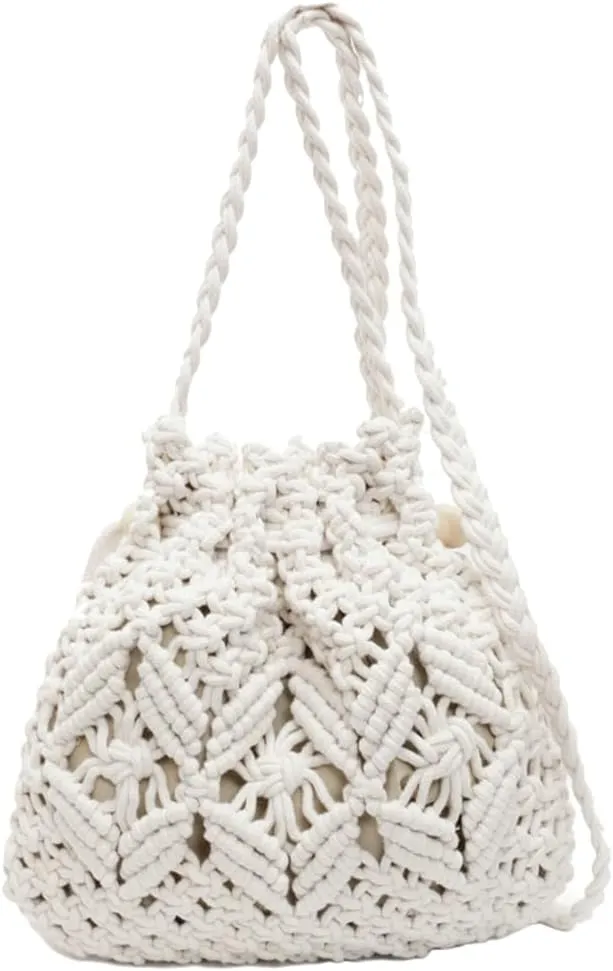 Straw Handbags For Women Boho Straw Crossbody Bag Bucket Shoulder Purse Casual Woven Beach Bags With Drawstring 2025