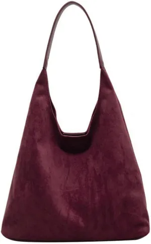 Suede Tote Bags for Women, Slouchy Faux Suede Bag Hobo Handbags, Suede Purse Shoulder Bag