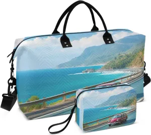 Summer Car Travel Duffle Bag Duffel Bags Large Weekender Bag Carry On Duffel Bag Gym Bag with Toiletry Bag Garment Duffle Bags for Airplanes Women Men Yoga Sports Ttrip Adults