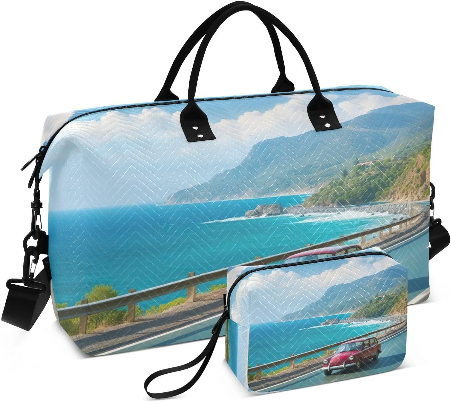Summer Car Travel Duffle Bag Duffel Bags Large Weekender Bag Carry On Duffel Bag Gym Bag with Toiletry Bag Garment Duffle Bags for Airplanes Women Men Yoga Sports Ttrip Adults
