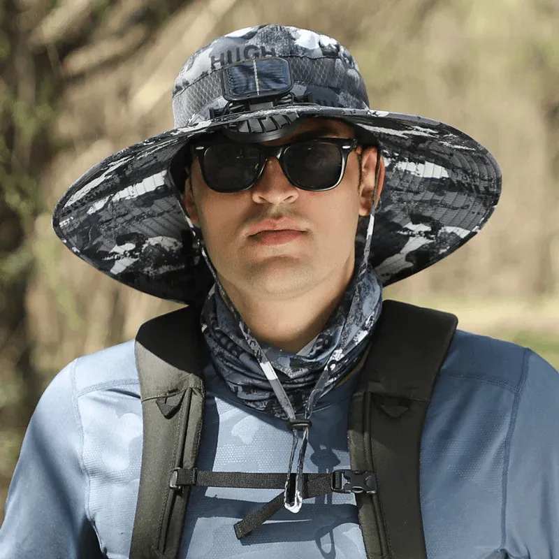 Summer Promotion 50% OFFWide Brim Solar Fan Outdoor Fishing Hat-Solar & USB Charging