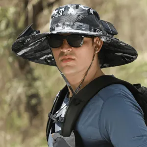 Summer Promotion 50% OFFWide Brim Solar Fan Outdoor Fishing Hat-Solar & USB Charging