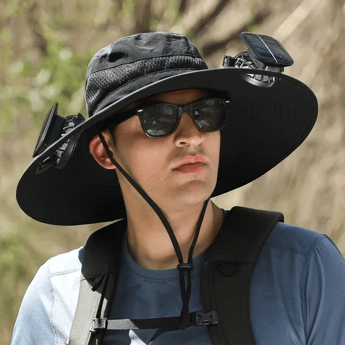 Summer Promotion 50% OFFWide Brim Solar Fan Outdoor Fishing Hat-Solar & USB Charging