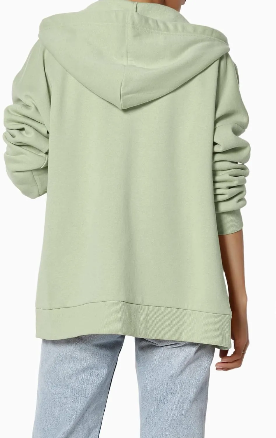 TheMogan Women's Essential Cotton Fleece Full Zip Hoodie Sweatshirt Relaxed Hooded Jacket