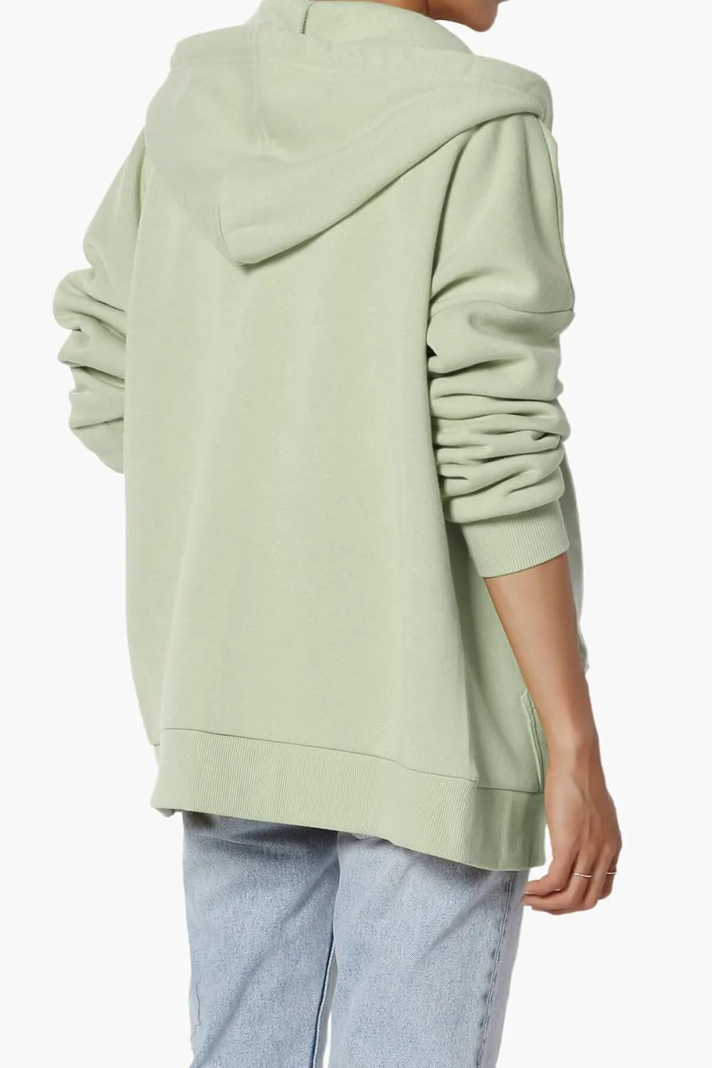 TheMogan Women's Essential Cotton Fleece Full Zip Hoodie Sweatshirt Relaxed Hooded Jacket