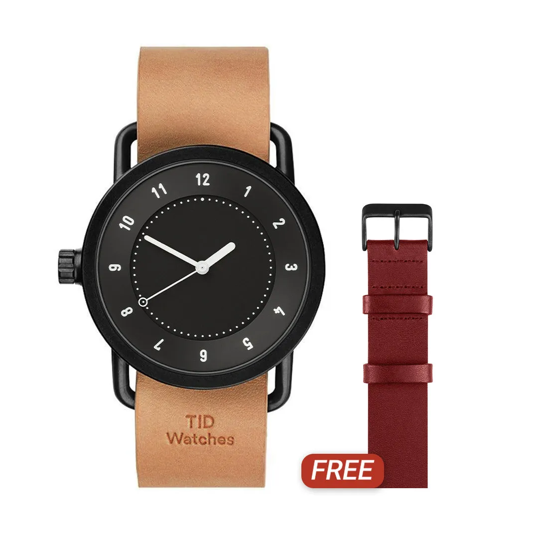TID No.1 Black Dial / Natural Leather Strap / Black Buckle