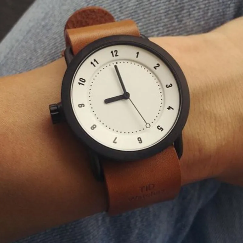 TID No.1 White Dial / Tan Leather Strap / Black Buckle