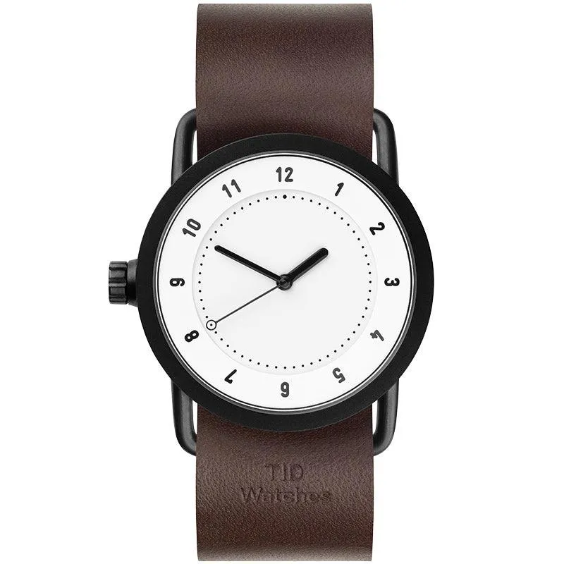 TID No.1 White Dial / Tan Leather Strap / Black Buckle