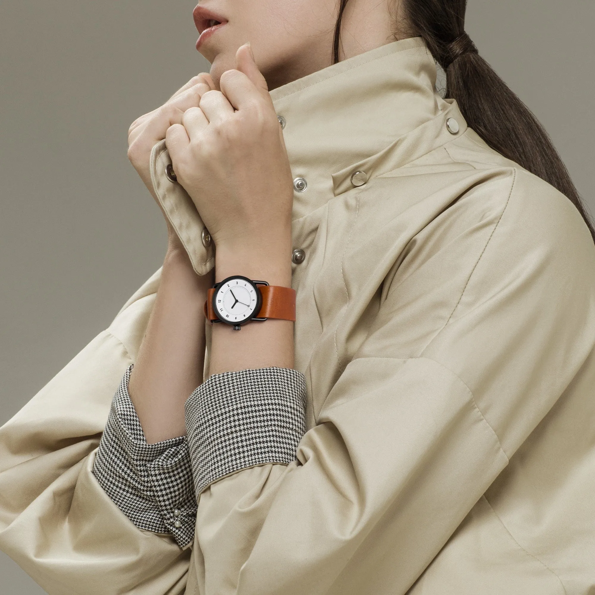 TID No.1 White Dial / Tan Leather Strap / Black Buckle