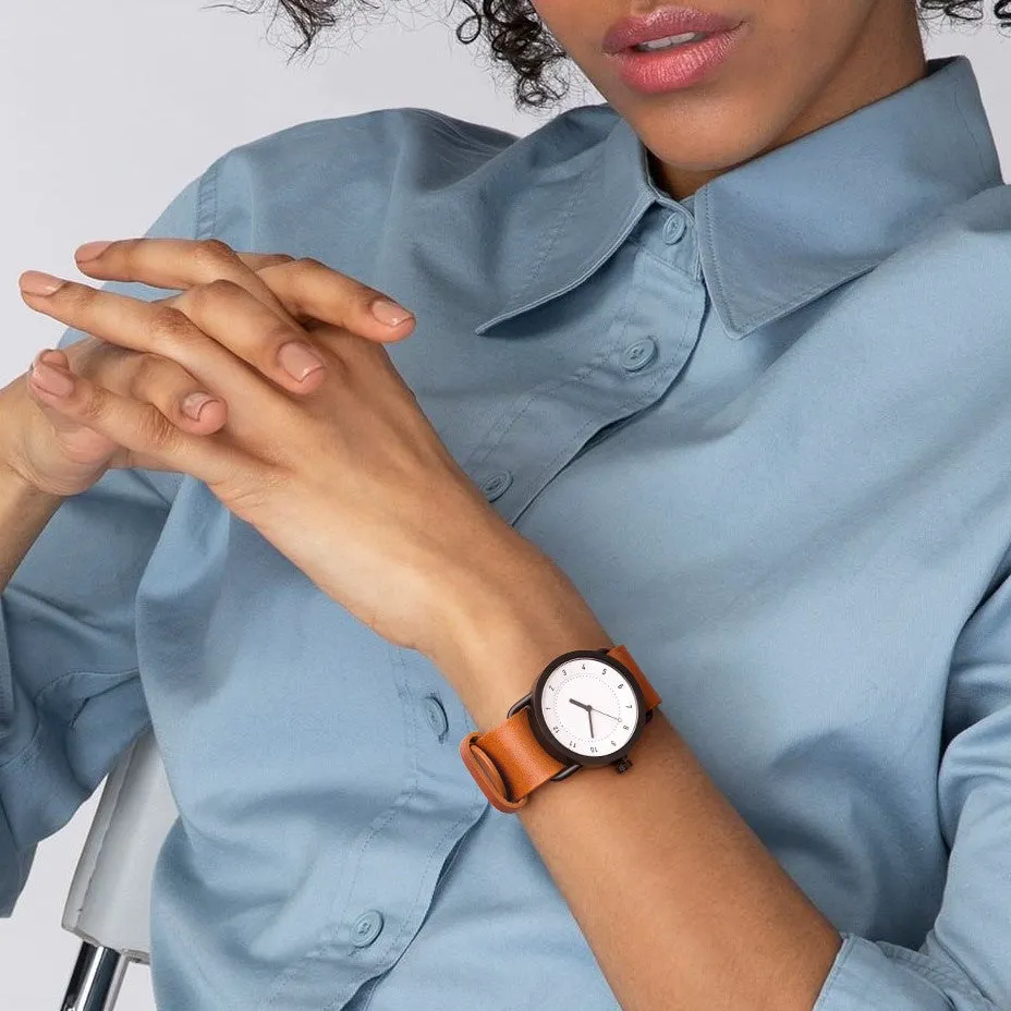 TID No.1 White Dial / Tan Leather Strap / Black Buckle