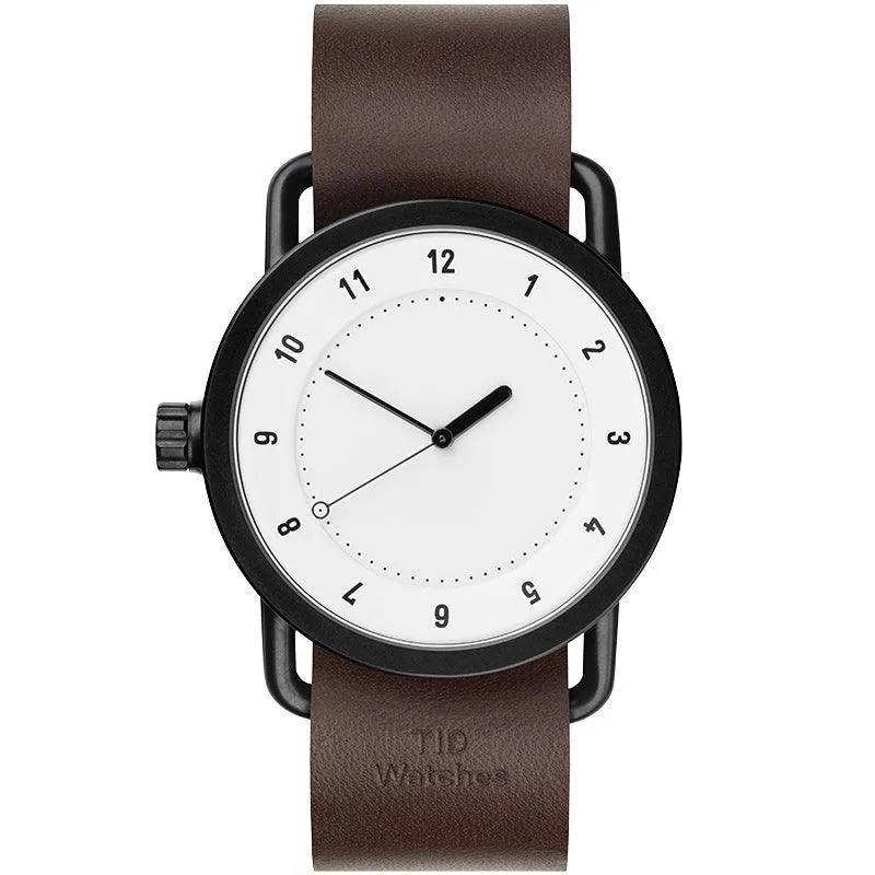 TID No.1 White Dial / Tan Leather Strap / Black Buckle