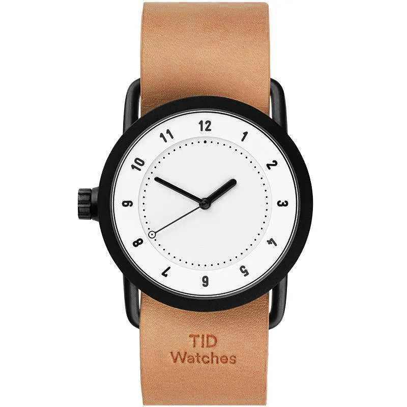 TID No.1 White Dial / Tan Leather Strap / Black Buckle