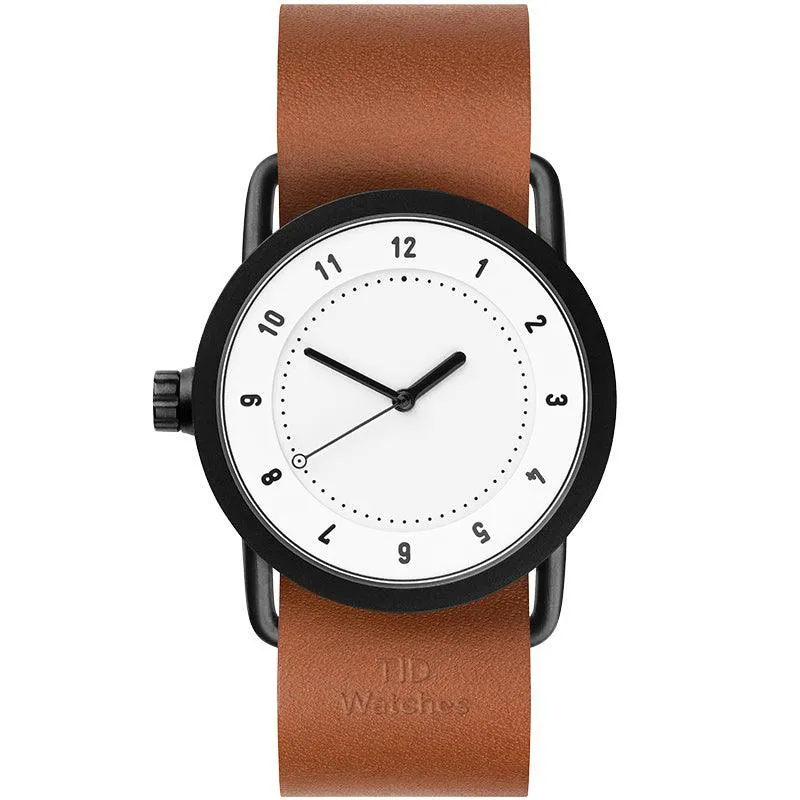 TID No.1 White Dial / Tan Leather Strap / Black Buckle