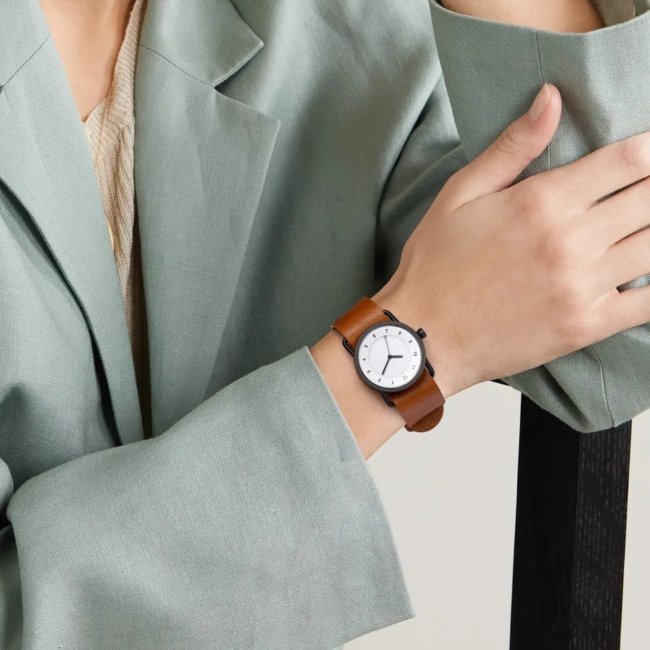TID No.1 White Dial / Tan Leather Strap / Black Buckle