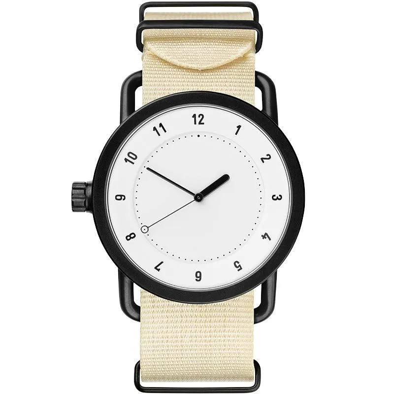 TID No.1 White Dial / Tan Leather Strap / Black Buckle