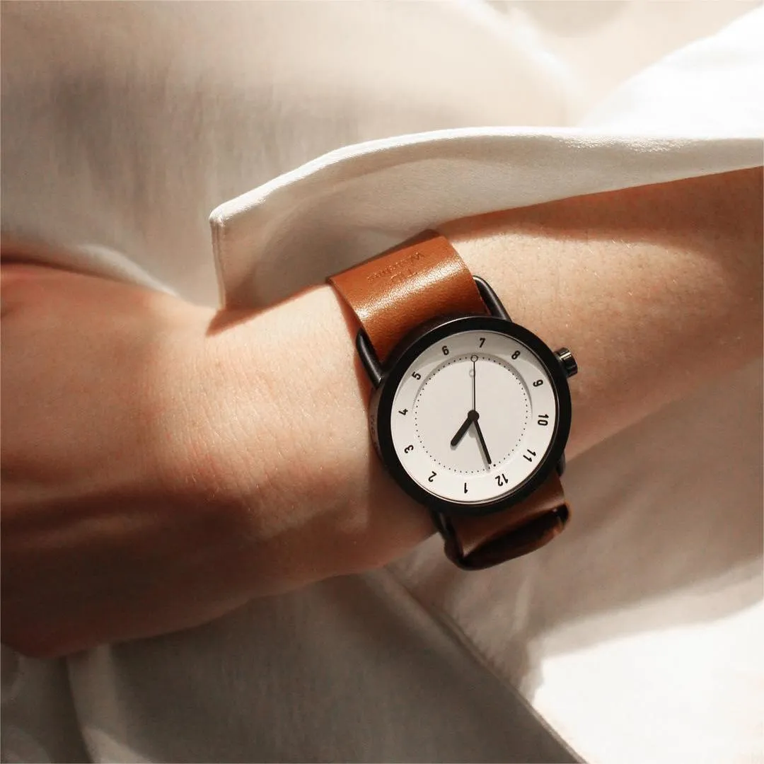 TID No.1 White Dial / Tan Leather Strap / Black Buckle