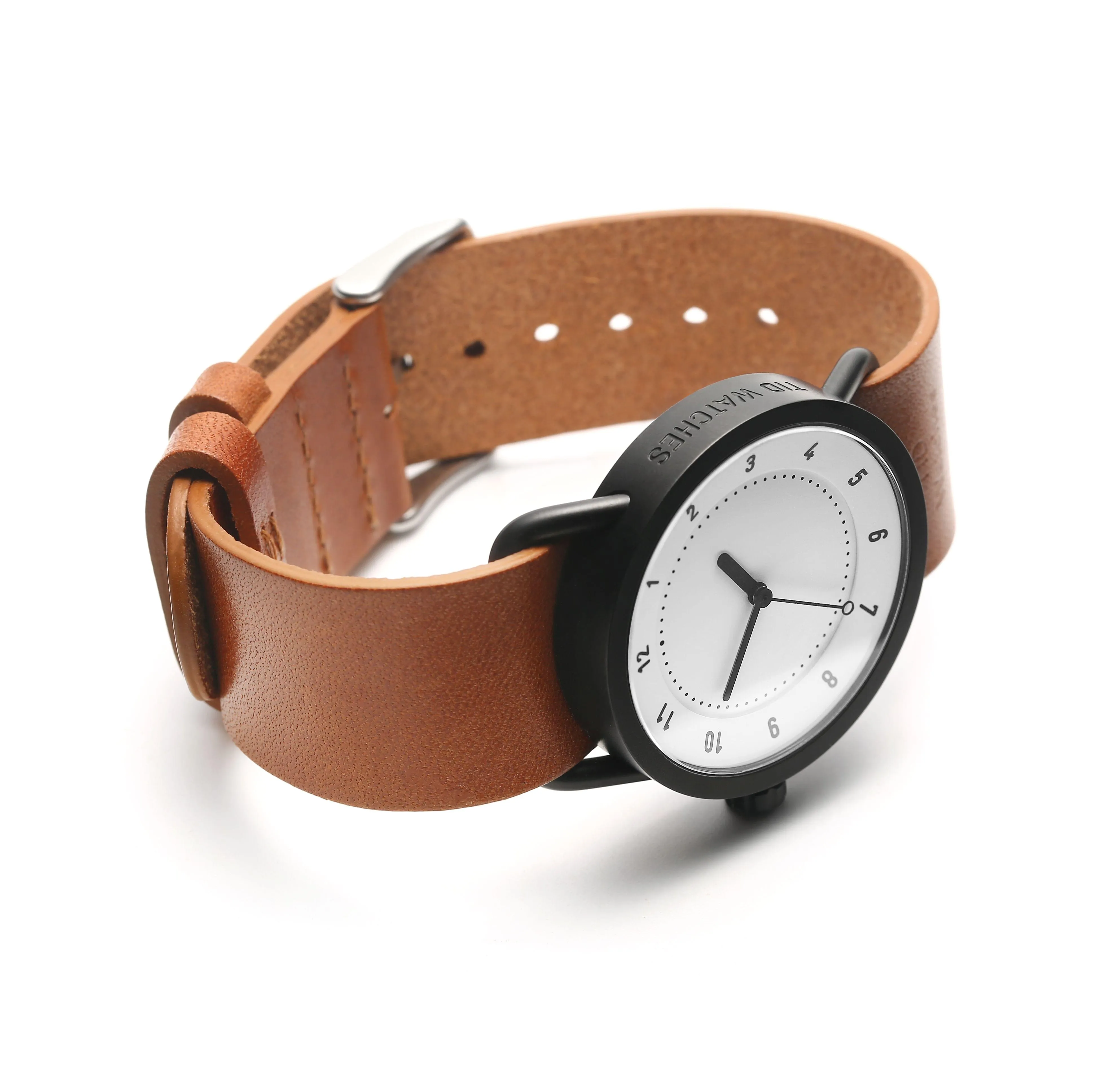TID No.1 White Dial / Tan Leather Strap / Black Buckle