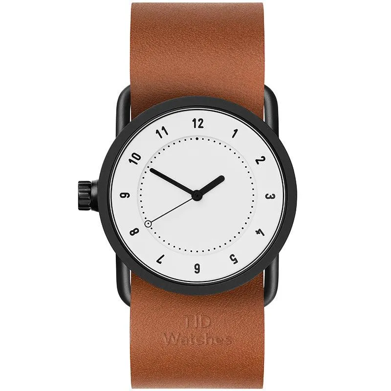 TID No.1 White Dial / Tan Leather Strap / Black Buckle