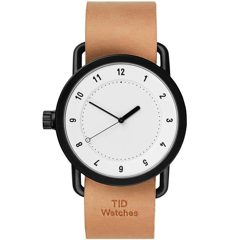 TID No.1 White Dial / Tan Leather Strap / Black Buckle