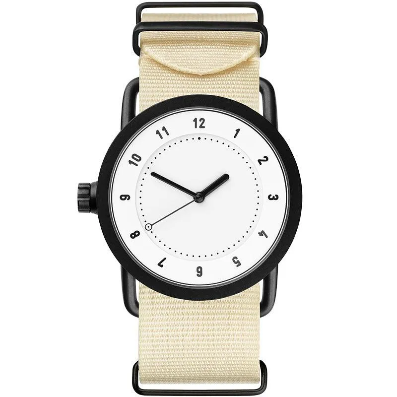 TID No.1 White Dial / Tan Leather Strap / Black Buckle